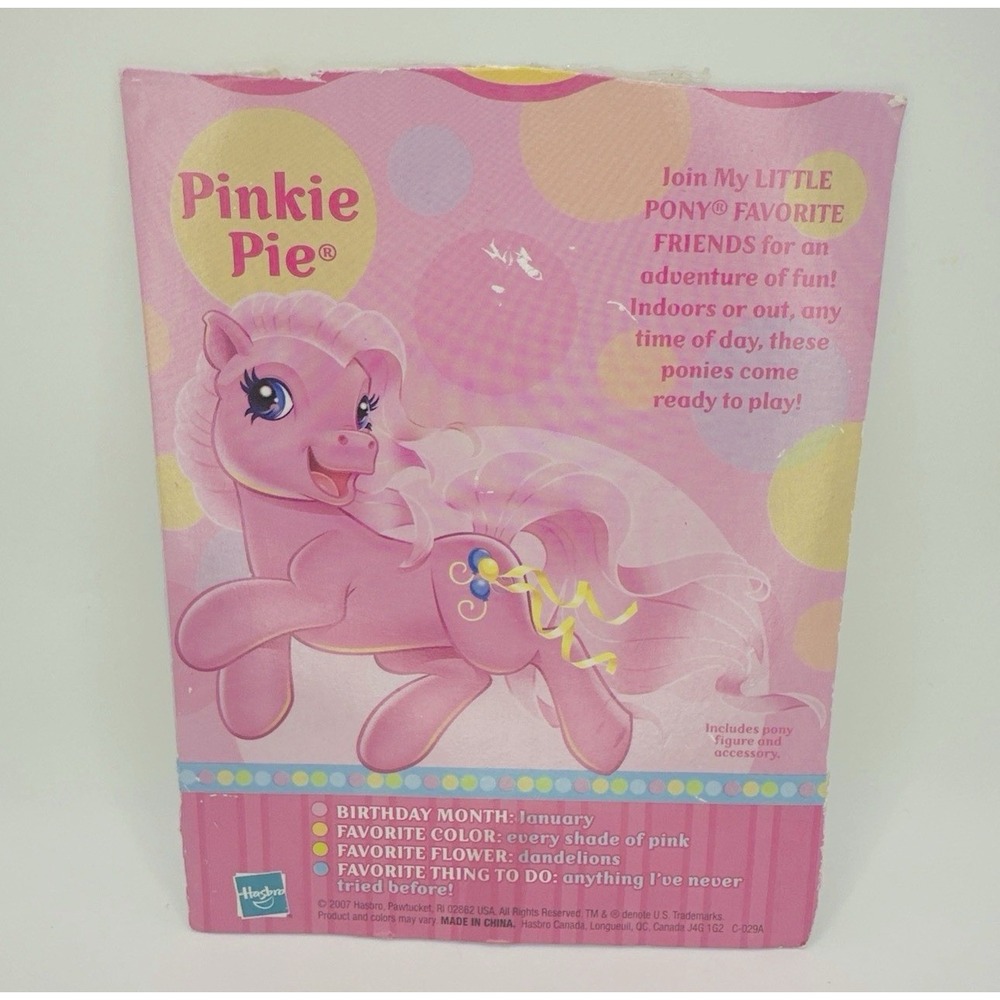 2007 My Little Pony Pinkie Pie Backcard Bio Card Insert Only G3 MLP Hasbro